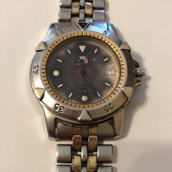 TAG Heuer Pro 1500 955.7136G Men Quartz Watch JAPAN SS Damaged 4 Parts/repair - Picture 8 of 8